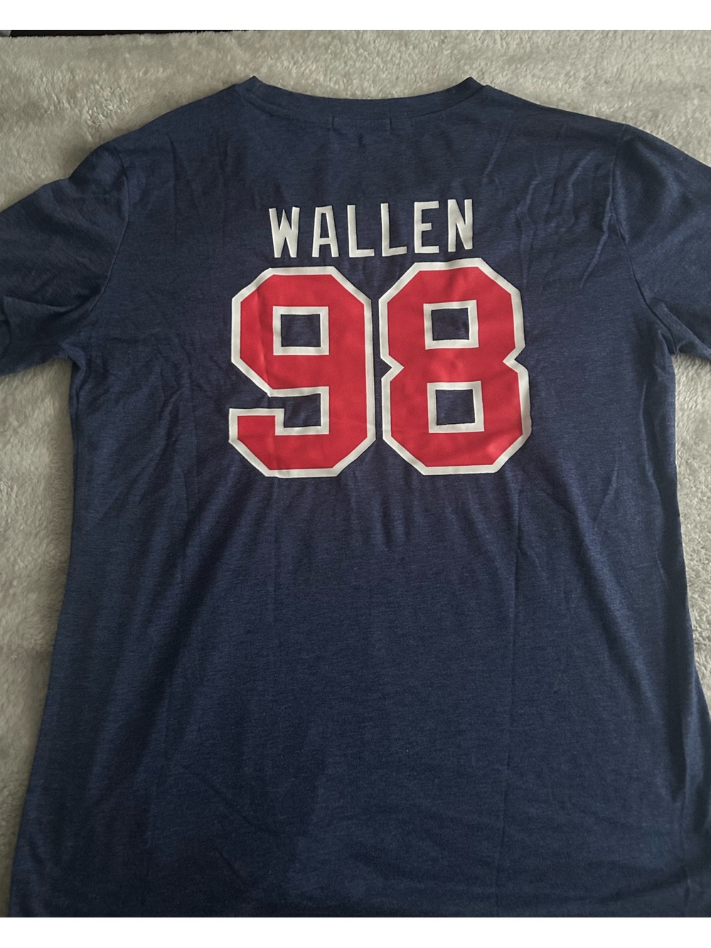 Morgan Wallen 98 T Shirt Jersey - Navy/Red